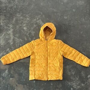 Yellow Hooded Puffer Jacket